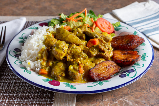 Jamaican Curry Chicken dinner